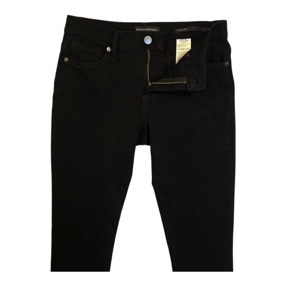 Banana Republic Jeans Womens Size 26P Black Mid-Rise Skinny Cropped Rock Casual - Picture 6 of 11